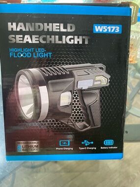 Handheld Seearchlight W5173 LED Flood Light - Black